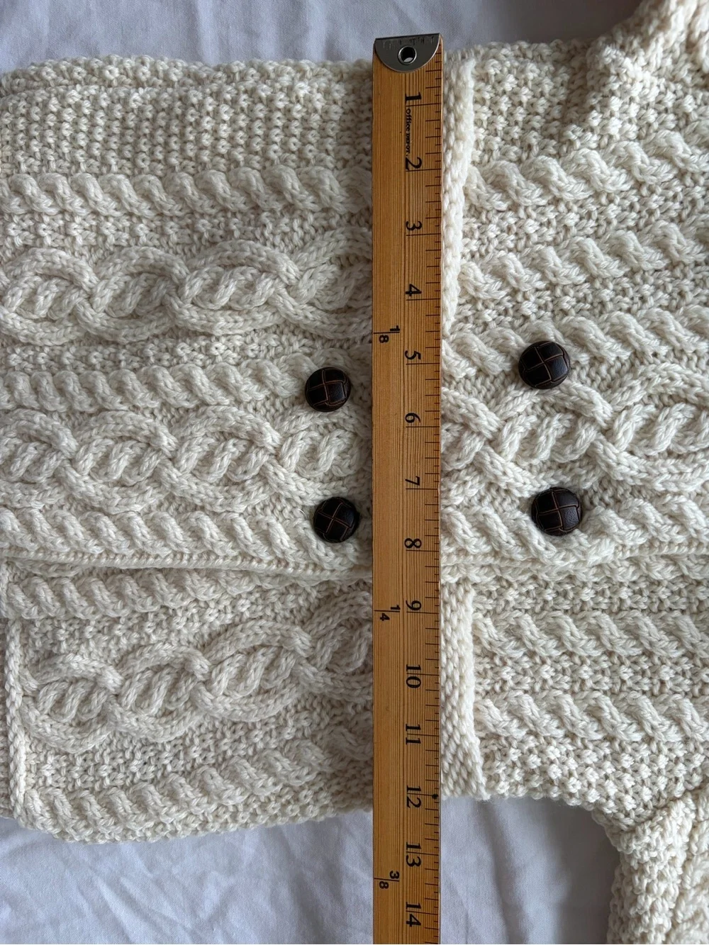 Double Breasted Aran 100% Wool  Kids Coat From Blarney woolen Mills Sz 3-4 Years